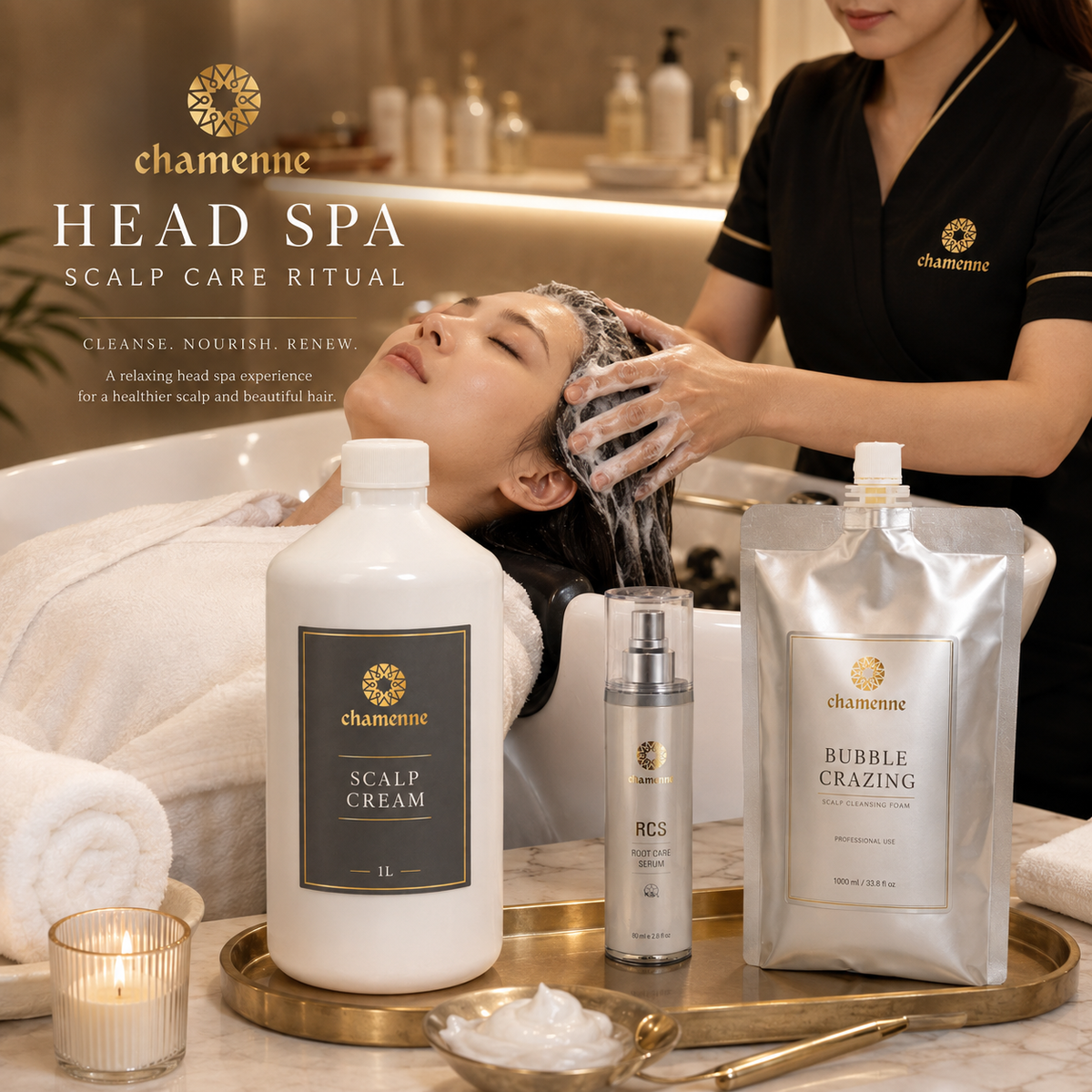 CHAMENNE Professional Head Spa System Kit